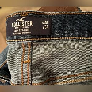 Hollister Men's Slim Straight Jeans - Blue 30W x 34L